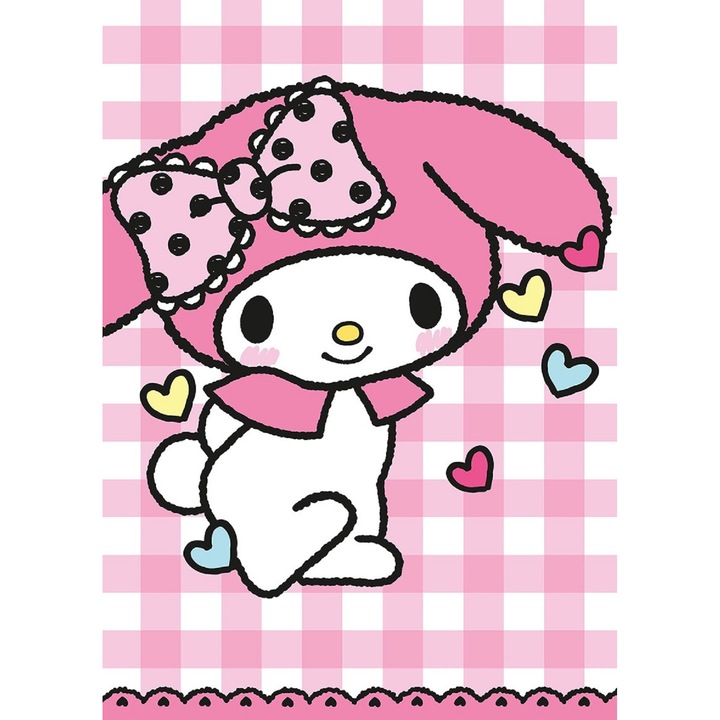 Hello Kitty fürdőlepedő, 70x140cm, 100% pamut, Oeko-Tex Standard 100 tanúsítvánnyal, ideális strandra és medencébe