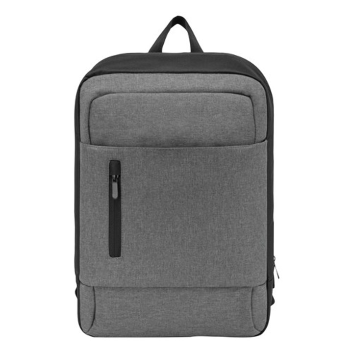 Rucsac Weser, model Yale Go, poliester 600D, gri, negru, compartimente, organizatoare, buzunar de siguranta ascuns, 45 x 32 x 12 cm