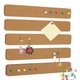 Set 5 panouri din pluta pentru afisaj, Axroad Mall, Usor de utilizat, Design creativ personalizat, Cu 40 push pins, Autoadeziv, Pentru birou, camera copii, bucatarie, 33*5*1.2cm, Maro