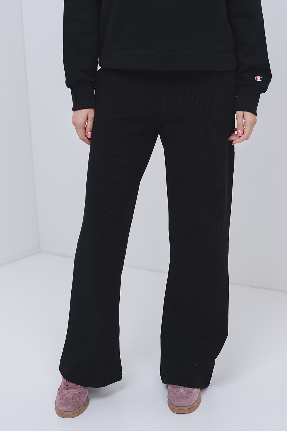 Champion, Pantaloni de trening relaxed-fit din amestec de bumbac, Negru, M