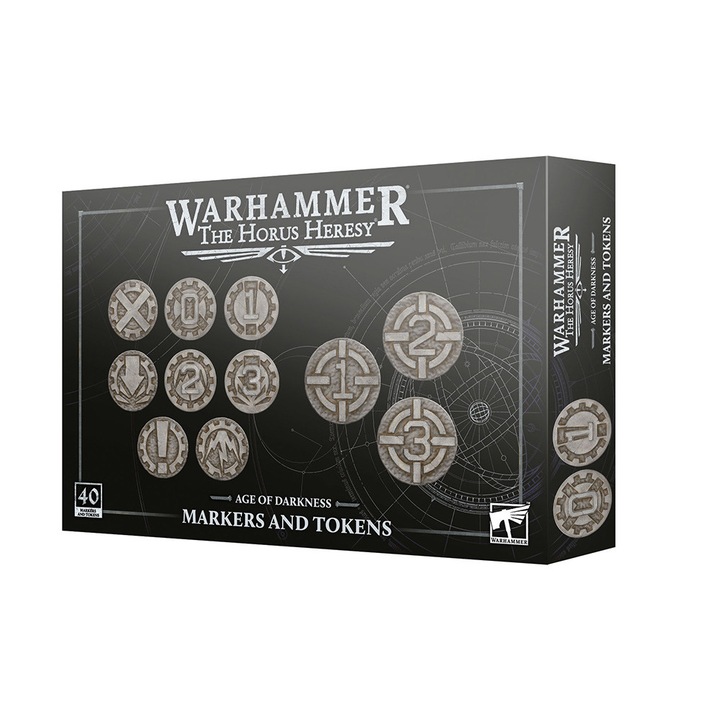 Разширение за игра Warhammer Horus Heresy, Маркери и жетони, Games Workshop, 40 части, сиво