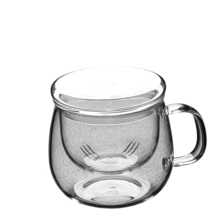 Cana cu Capac si Infuzor pentru Ceai, Sticla Termorezistenta 300 ml