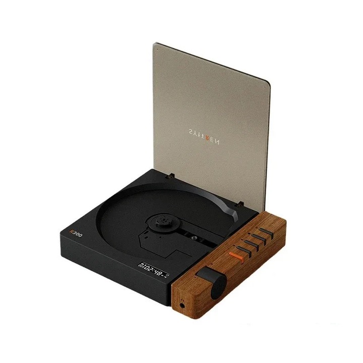 Преносим Bluetooth CD плейър, HiFi звук, 5.1 канала, оптичен изход, кафяв