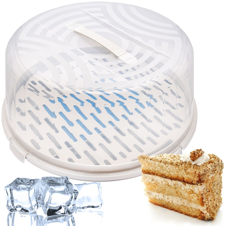 Recipient Pentru Tort H15, 6 Cm Rotund Cu Capac Cutie Plastic Depozitare Si Transport Transparent