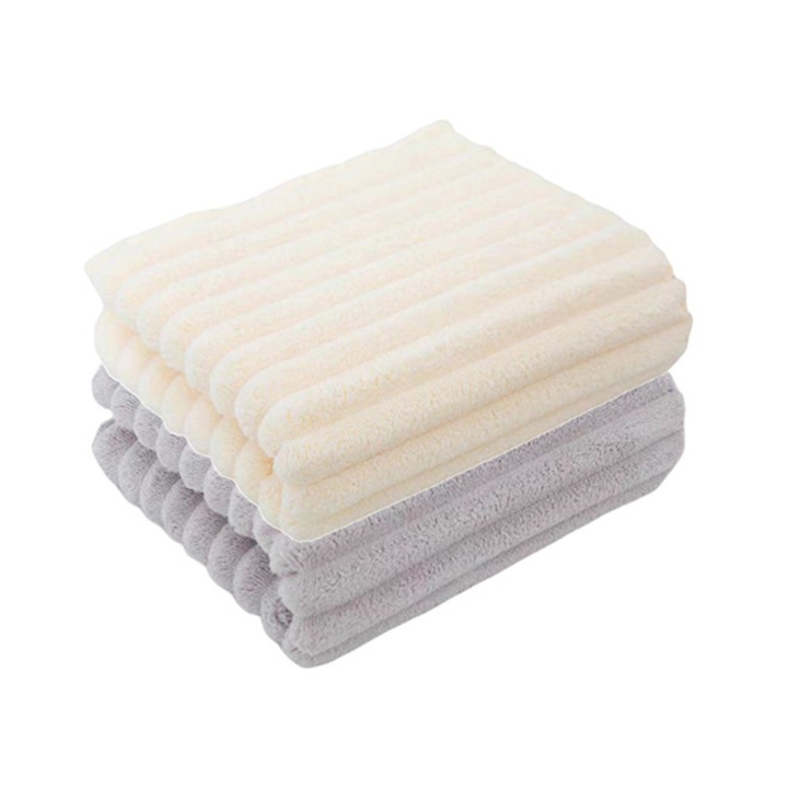 Комплект 2 кърпи от микрофибър, корал, бежово/сиво, 30x60см