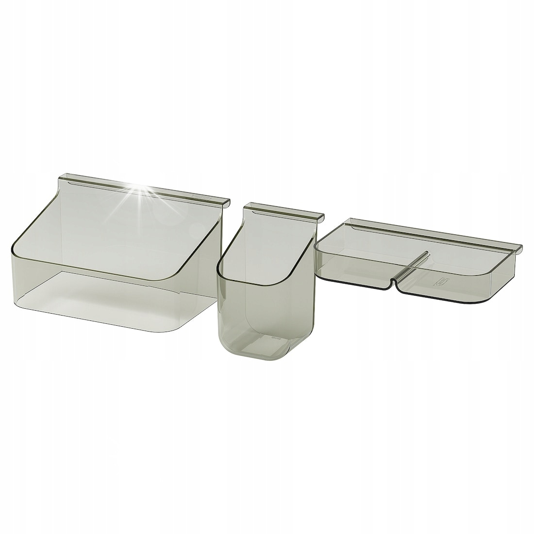 Organizator suflada, IKEA, VISSLAAN, set 2 piese, gri, 15,5x9,2x2