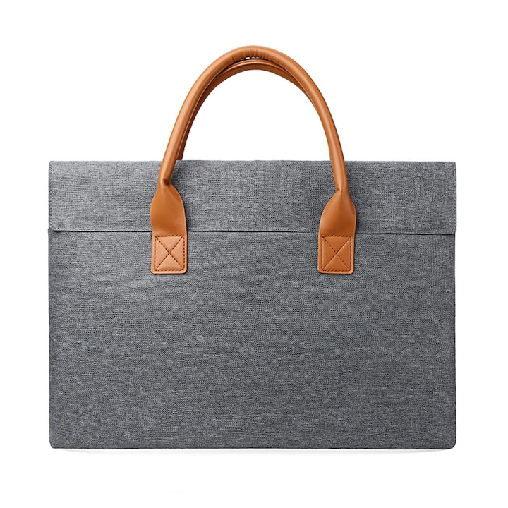 Geanta pentru laptop, DONFANLIA, Tesatura Oxford, Impermeabila, Rezistenta la socuri, Compartiment laptop, Rezistent la zgarieturi, slim, rezistenta la taieturi, Compatibilitate 14.5-15.6 inch, pentru notebook, Gri