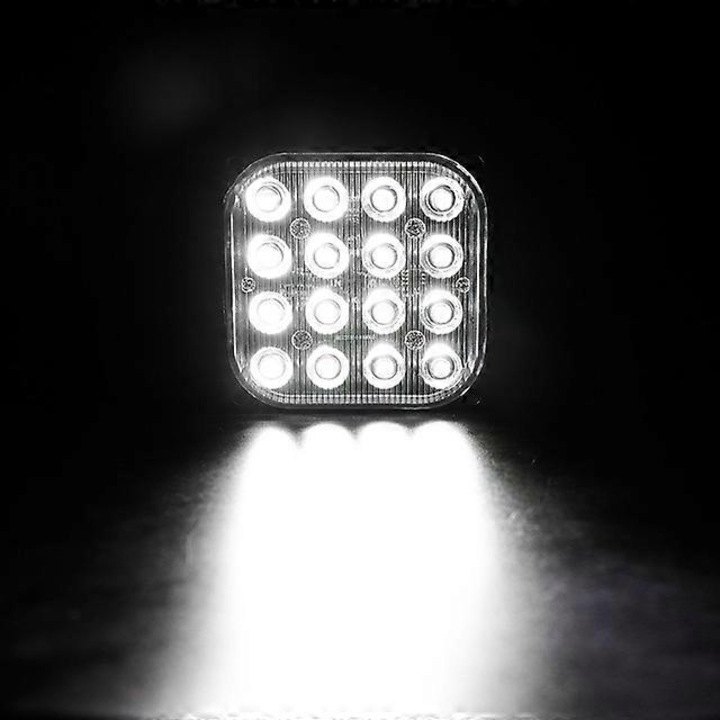 Lampa Stroboscop LED 16 diodes, 12V-24V, galben-alb, albastru-alb, rosu-alb, impermeabila, utilizare auto