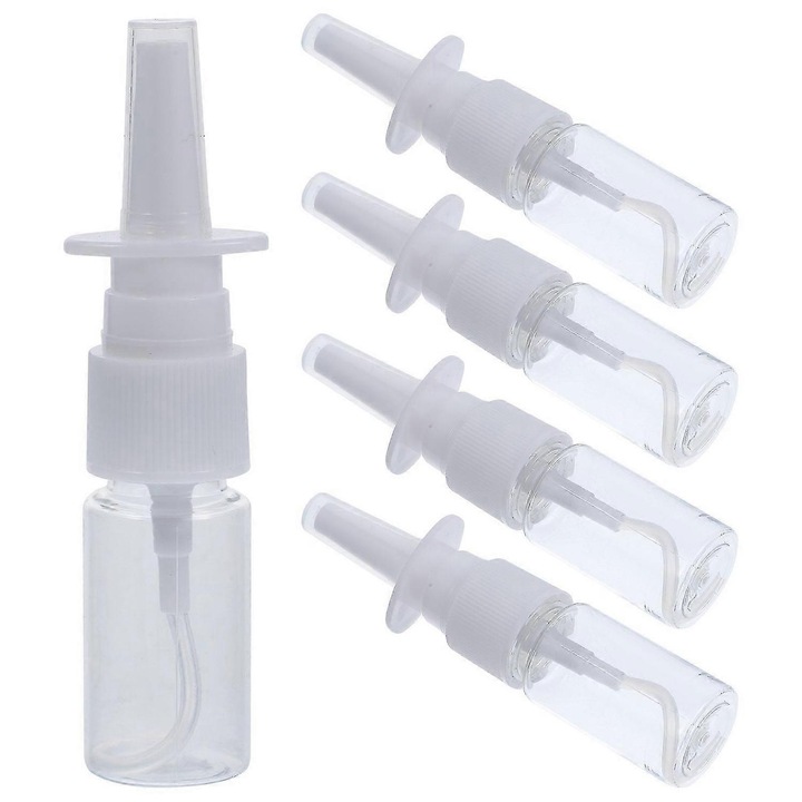 5 db átlátszó spray flakon készlet, 10ml, 9.70x2.30x2.30cm, újrafelhasználható, utazáshoz
