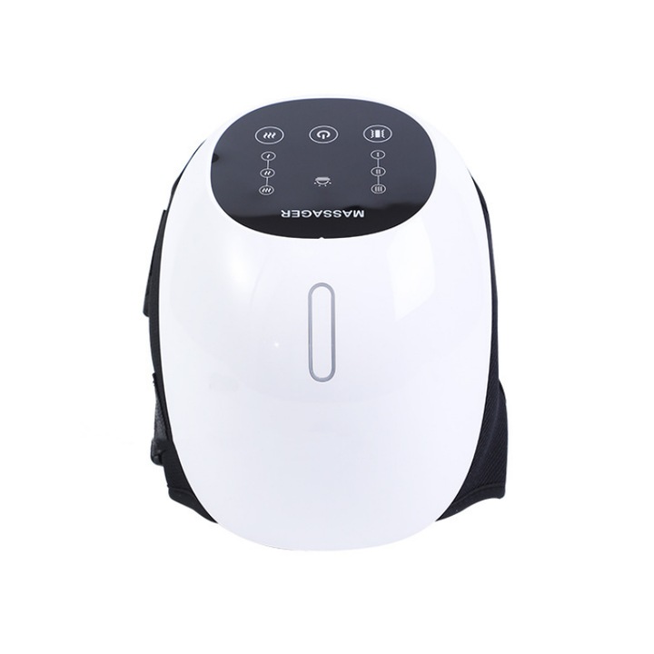 Масажор за стави, 3 нива на топлина, 3 нива на вибрация, терапия с червена светлина, таймер, преносим, 2200 mAh, Type-C, велкро, бял