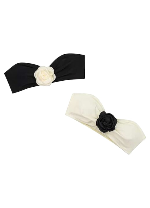 Elegáns melltartó, masnival, fehér és fekete, M