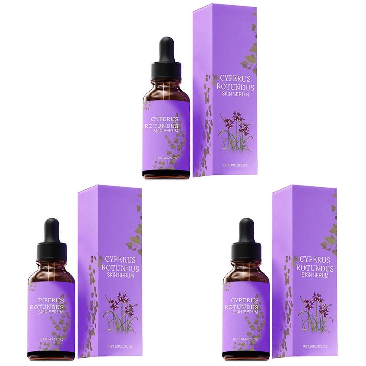 Szőrtelenítő szérum Cyperus Rotundus, 3 darabos készlet, 60ml, 3.3x12cm, természetes összetevők, minden bőrtípusra