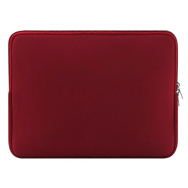 Geanta laptop, 15 inch, neopren, 4 benzi elastice, rosu vin, 39.5x28x2cm