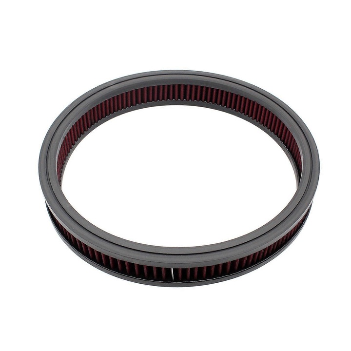 Filtru de aer rotund cu flux mare, 14x2inch, rosu, reutilizabil, pentru sisteme de filtrare auto