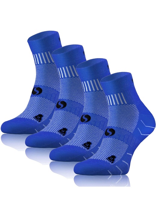 Sosete sport AMZ - pachet de 4, tesatura de terry, 88% bumbac, respirabil, elastic si durabil, alergare, antrenament, de zi cu zi, 43-46