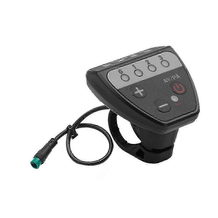 Display LED pentru bicilecte electrice, 36v-48v, conector waterproof 5 pini, negru