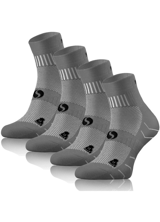 Sosete sport AMZ - pachet de 4, tesatura de terry, 88% bumbac, respirabil, elastic si durabil, alergare, antrenament, de zi cu zi, 43-46