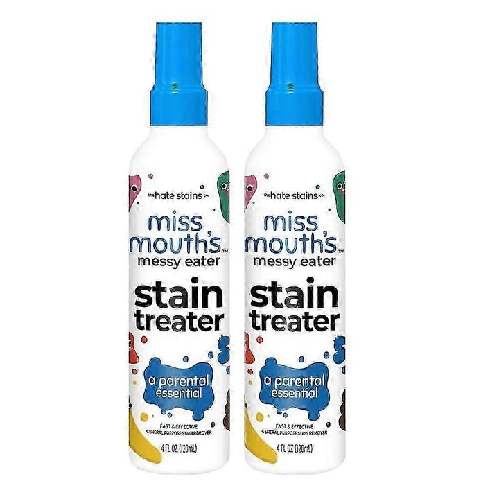 Miss Mouth's folttisztító spray ruhákhoz, 2 darab, hatékony élelmiszerfoltokra, babáknak és gyerekeknek