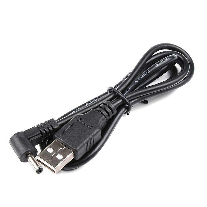5V захранващ кабел, 3,3 фута, 3,5 мм x 1,35 мм, черен, комплект от 1