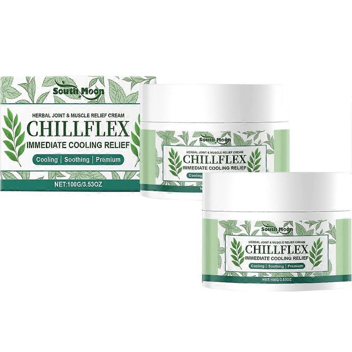Chillflex mentolos krém ízületi és izomfájdalmakra, 2 darabos szett, gél textúra, nem zsíros, gyors felszívódású