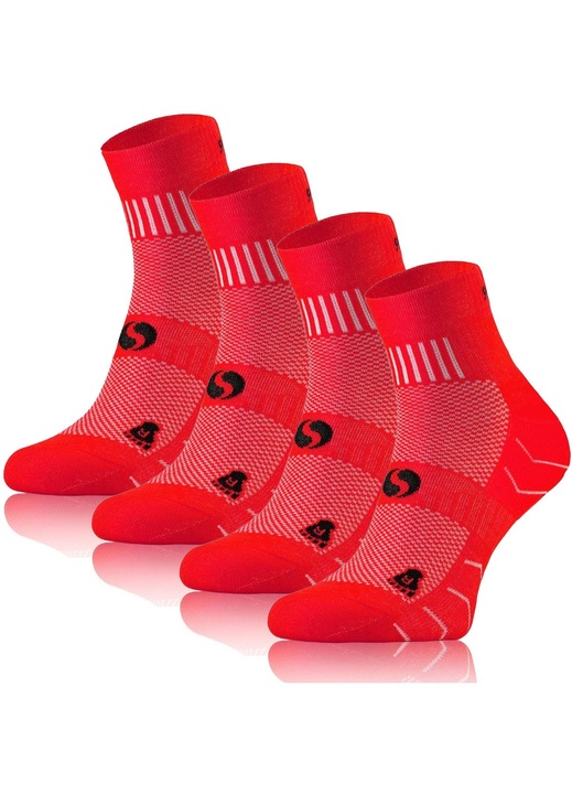 Sosete sport AMZ - pachet de 4, tesatura de terry, 88% bumbac, respirabil, elastic si durabil, alergare, antrenament, de zi cu zi, 43-46