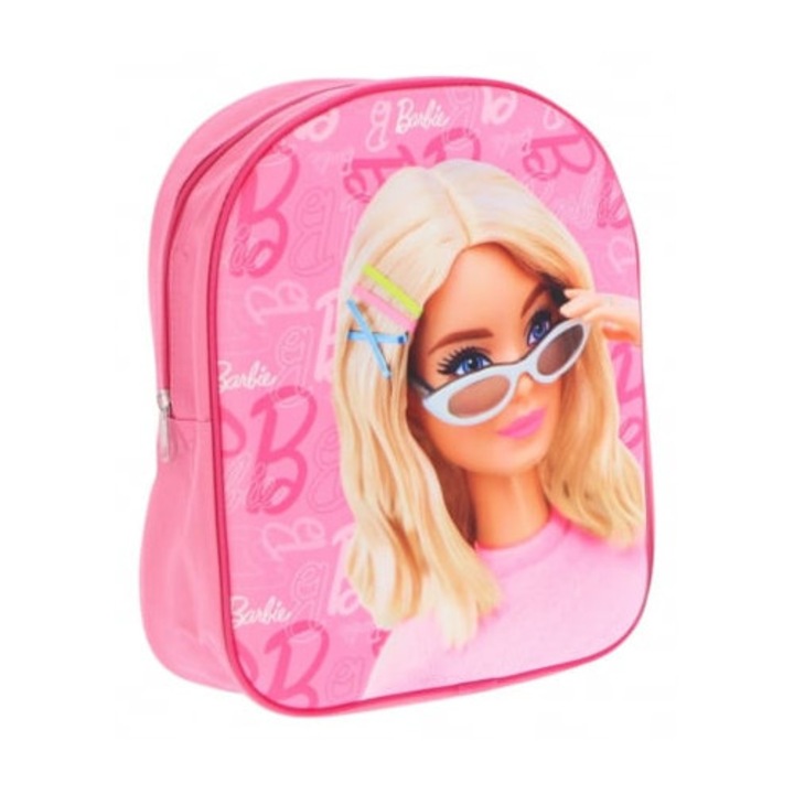 3D gyerek hátizsák, 30x26x10 cm, állítható pántokkal, többszínű, Barbie