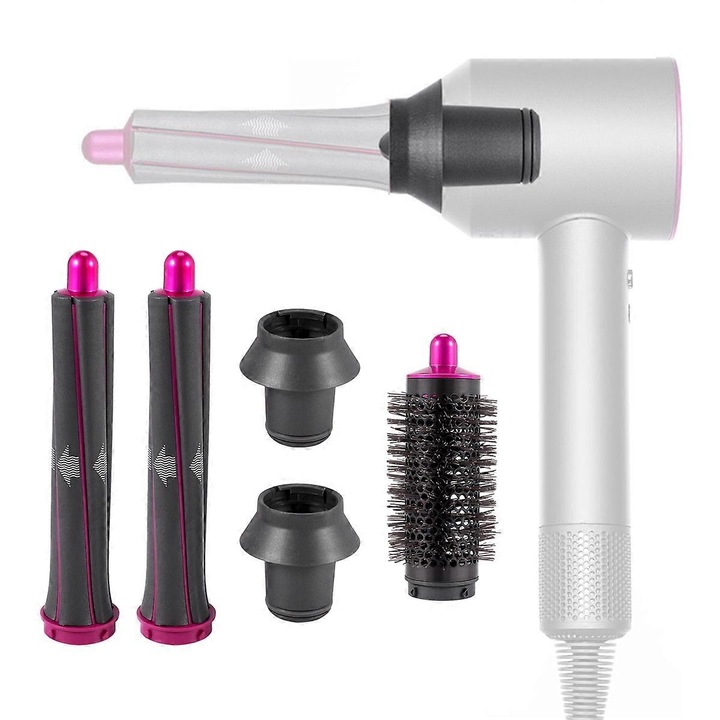 Dyson Airwrap hajsütővas tartozékkészlet, 2 hosszú cső, 1 hengeres fésű, nejlon, többszínű