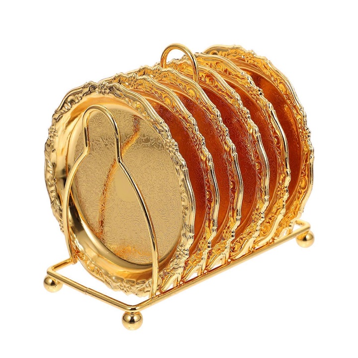 Fém italtartó készlet, 6 darabos, 14x11,5x10,9cm, többszínű