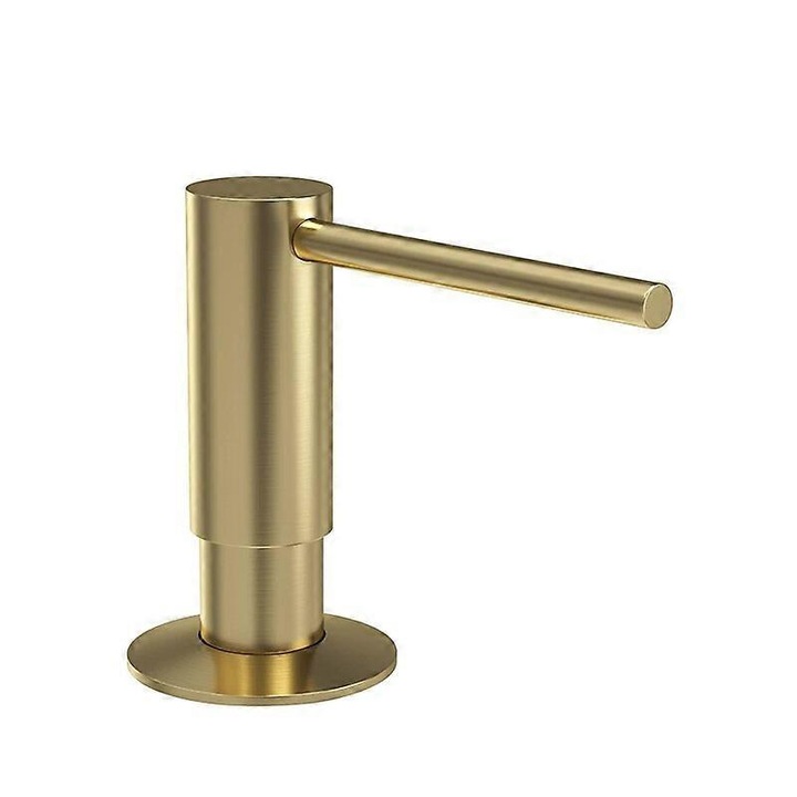 Szappanadagoló beépített pumpával, 500ml, nagy űrtartalmú, szálcsiszolt rozsdamentes acél, konyhába, arany színű