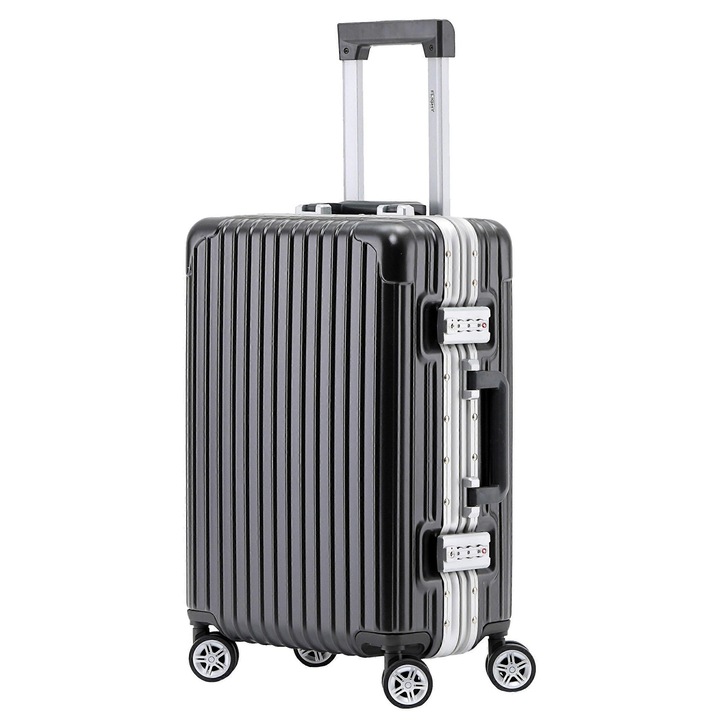 Troler Cabin Flight Knight, 55x37x22cm, design iconic, roti multidirectionale, culoare multicolor