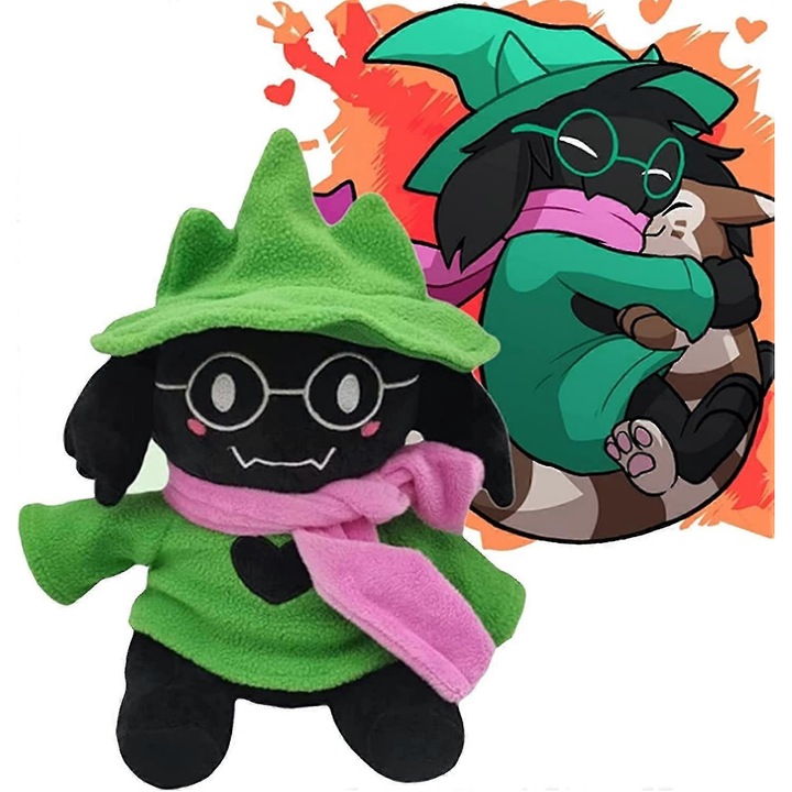 Jucarie de plus Ralsei Deltarune moale si pufoasa, verde, 30x20cm