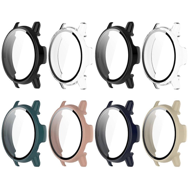 Set 8 huse protectie pentru Garmin Vivoactive 5, protectie din PC si sticla, instalare usoara, multicolor