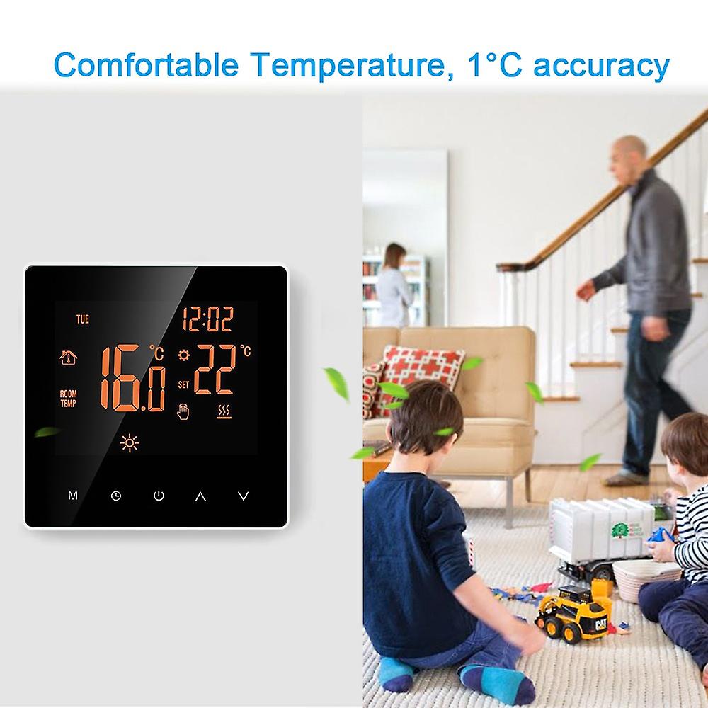 Termostat inteligent, Wi-Fi, display LCD, alb, 86x86x4cm