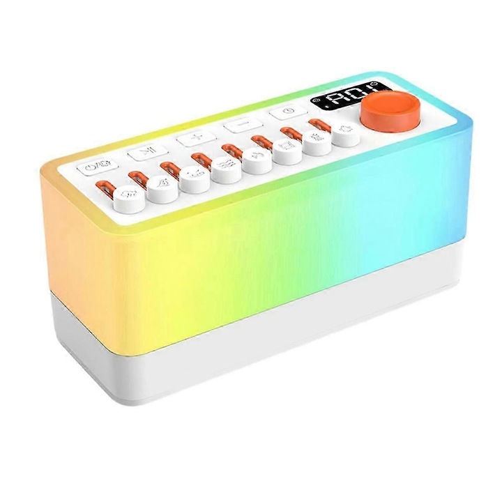 Aparat de sunet pentru somn, 8 sunete, difuzor portabil Bluetooth, Multicolor
