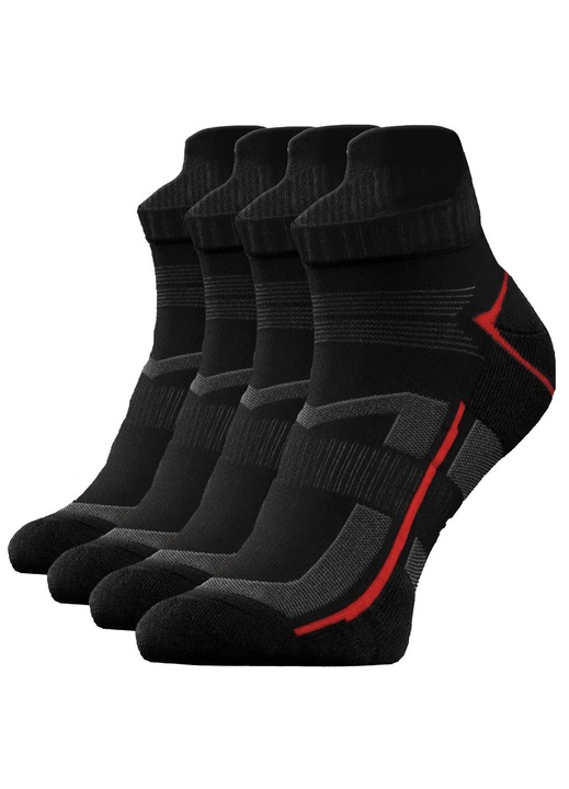 Sosete SKB07 – Set 4 perechi sosete sport, Fara cusaturi, respirabile, termoregulatoare, Alergare, fitness, antrenamente, 35-38