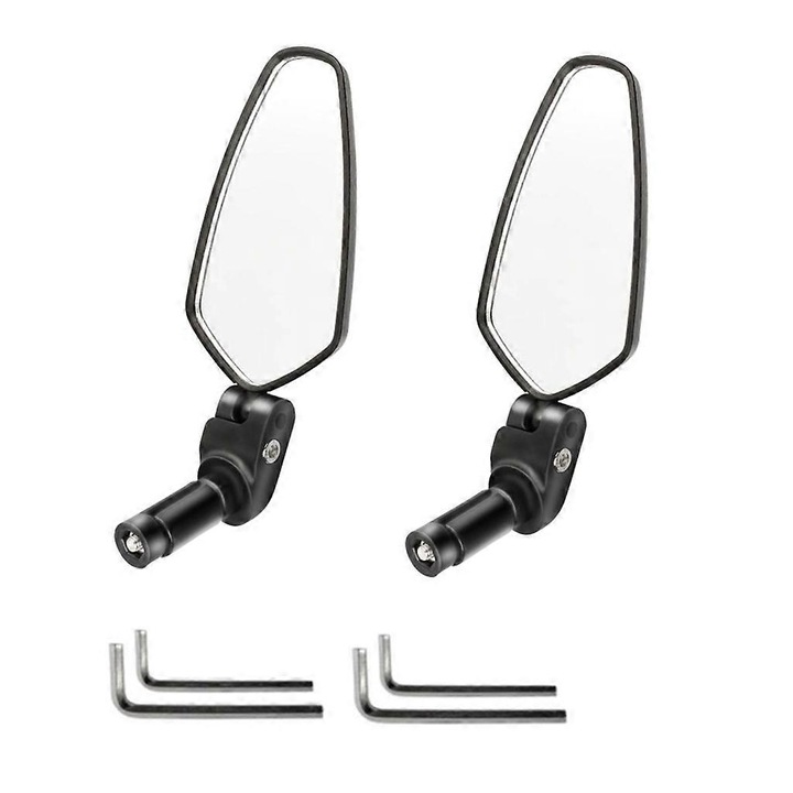 Въртящи се огледала за велосипед, 1 чифт, ABS, черни
