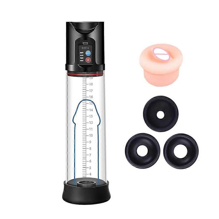 Електрически масажор, пълен комплект, 4 интензитета на засмукване, презареждаем, многоцветен