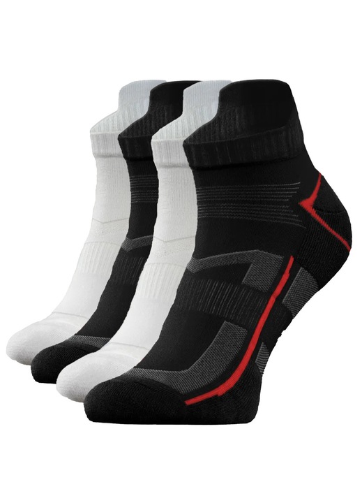 Sosete SKB07 – Set 4 perechi sosete sport, Fara cusaturi, respirabile, termoregulatoare, Alergare, fitness, antrenamente, 43-46