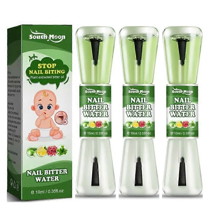 Tratament amarui pentru unghii copii, South Moon, set 3 bucati