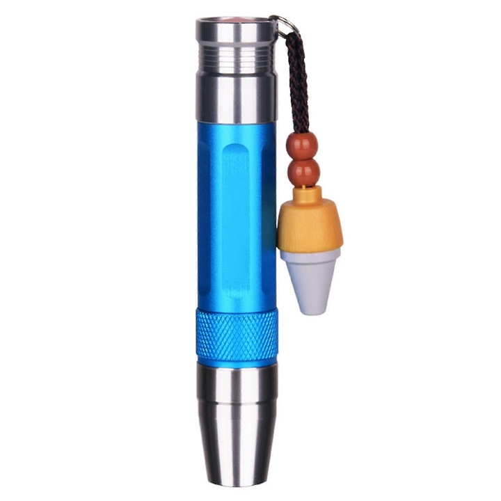 4 в 1 LED фенерче за разпознаване на скъпоценни камъни, синьо, с 3 източника на светлина, 16 мм x 133 мм, пълен комплект