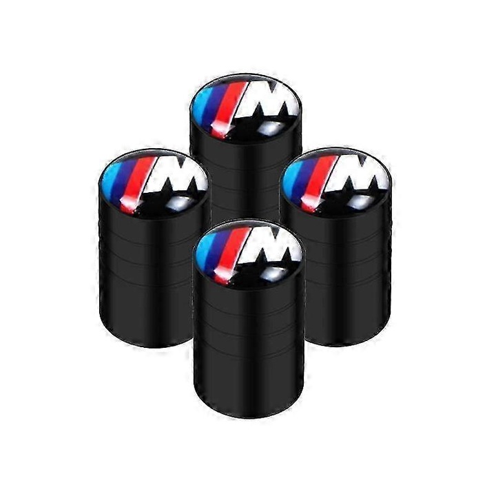 Set 4 capace ventil pentru roti din aliaj metalic, BMW, negru
