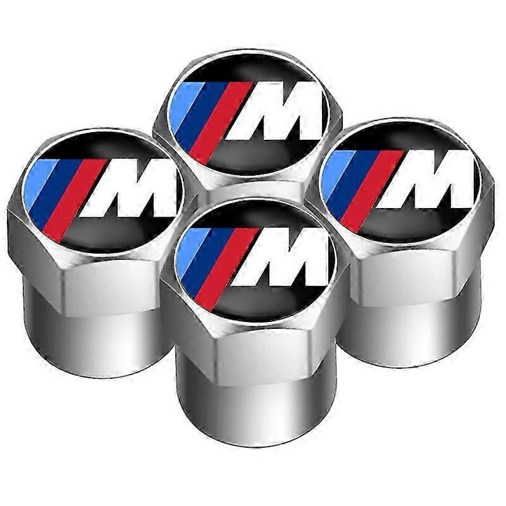 Set 4 capace valva pentru roti din aliaj metalic, BMW, gri