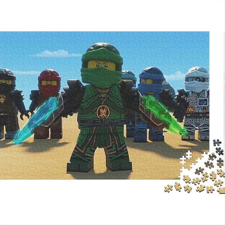 Ninjago kirakós készlet 1000/500/300 darabos, 75x50cm, 52x38cm, 38x26cm, többszínű