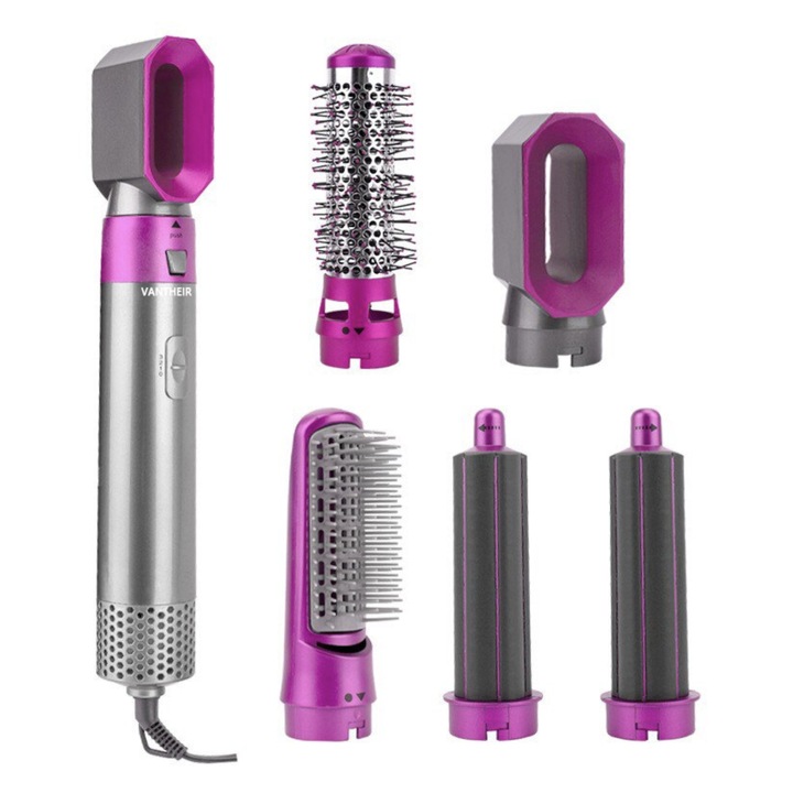 Perie electrica pentru volum cu aer cald, Yulinland®, Multifunctionala, 5 in 1, 1000W, Uscare, Ondulare, Indreptare si Coafat Parul