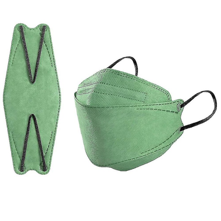 Set 50 masti de protectie FFP2, 4 straturi, filtrare eficienta, verde, 205x85cm