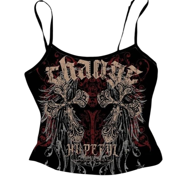 Maiou cu model gothic, multicolor, scurt, L