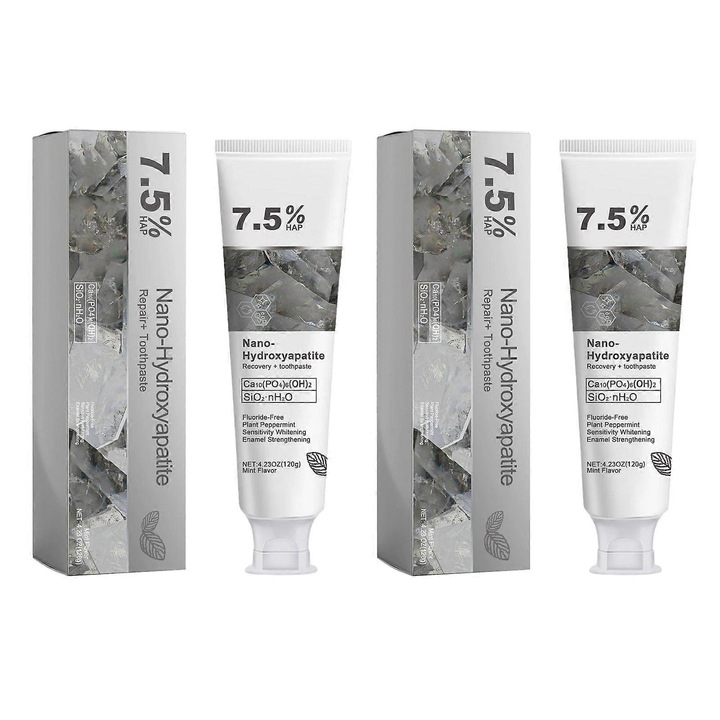 Комплект от 3 туби паста за зъби 7.5% нано-хидроксиапатит, без флуор, 120 мл