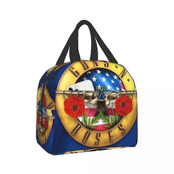 Guns N Roses hőszigetelt táska, vízálló, ebédhez, újrafelhasználható, gyerek és női szett