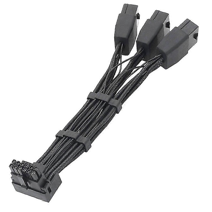 Кабел адаптер GPU 4x8pin към 16pin 12VHPWR, 90 градуса, 15см, за RTX4090 RTX4080