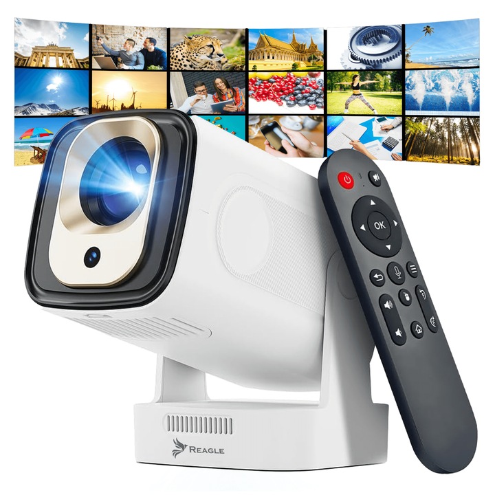 Mini hordozható projektor forgó LED-del 4K Full HD Android Smart Wifi